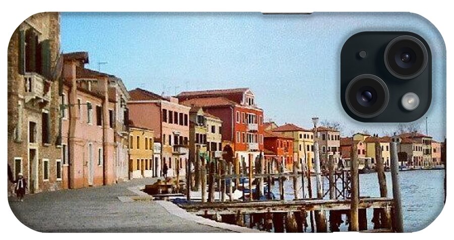 Canal iPhone Case featuring the photograph #venice, #italy, #murano, #embankment by Glusia I