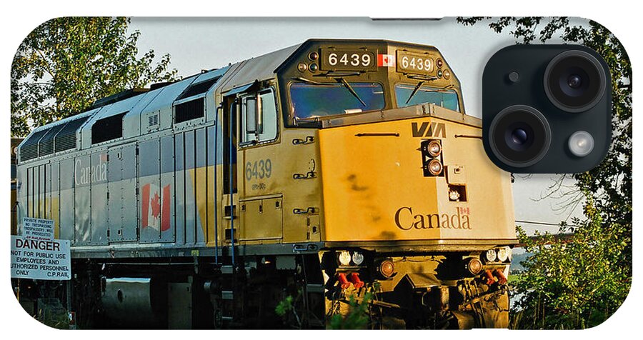 Trains iPhone Case featuring the photograph Via Rail Engine by Randy Harris