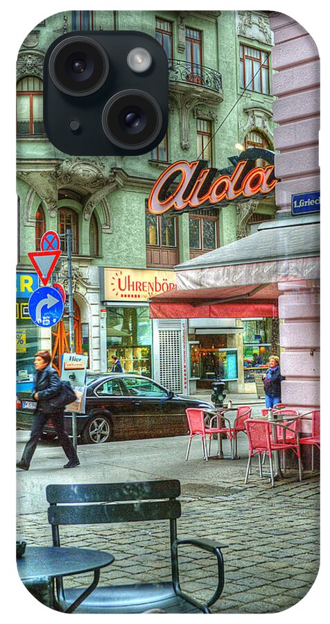 Vienna iPhone Case featuring the photograph VIENNA View from Coffee Shop Window by Juli Scalzi