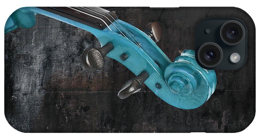 Violin iPhone Case featuring the photograph Violinelle - Turquoise 05a2 by Variance Collections