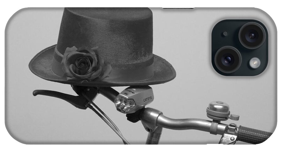 Bicycle iPhone Case featuring the photograph Waiting . black and white by Renee Trenholm
