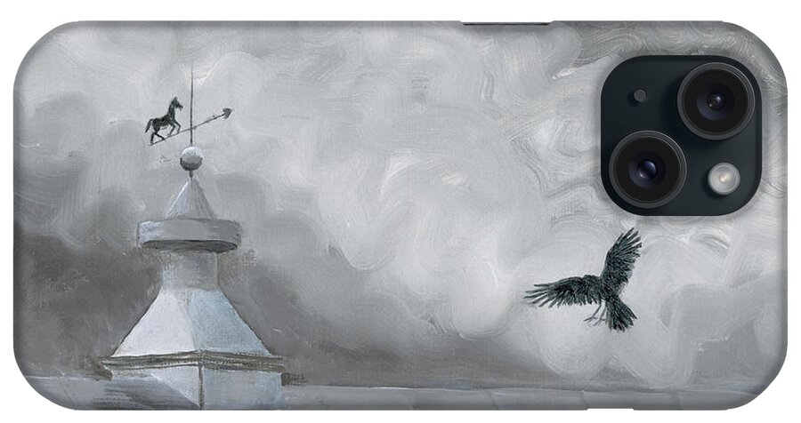 Crow iPhone Case featuring the painting Weather Vane by Jackie Irwin