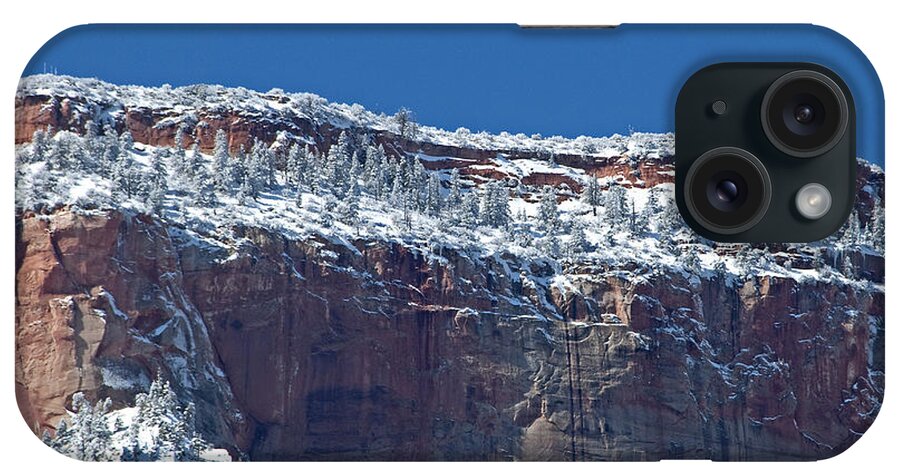 Zion National Park iPhone Case featuring the photograph West Temple Detail by Bob and Nancy Kendrick