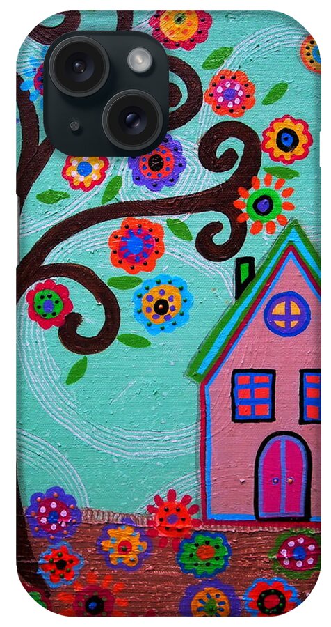 Tree iPhone Case featuring the painting Whimsyland by Pristine Cartera Turkus