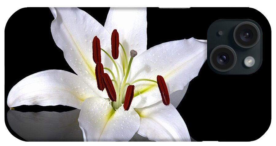 Anniversary iPhone Case featuring the photograph White lily by Jane Rix