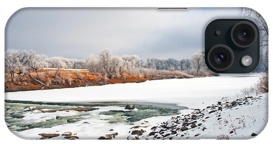 Red River iPhone Case featuring the photograph Winter Red River 2012 by Steve Augustin