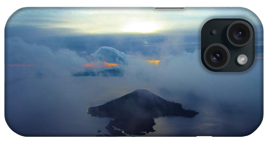 Crater Lake National Park iPhone Case featuring the photograph Wizard Island At Crater Lake by Adam Jewell