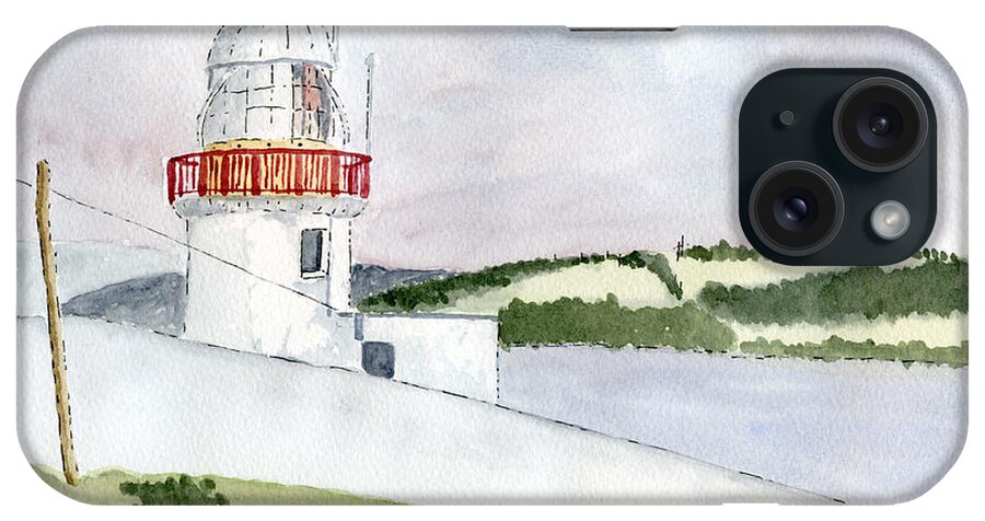 Lighthouse iPhone Case featuring the painting Youghal Lighthouse by Eva Ason