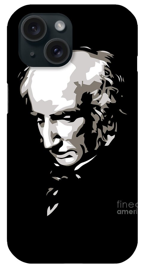  Englis iPhone Case featuring the digital art   William Wordsworth black and white silhouette art by Heidi De Leeuw