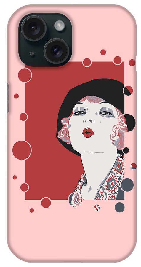 Lovers iPhone Case featuring the digital art Kiss from a flapper girl by Heidi De Leeuw