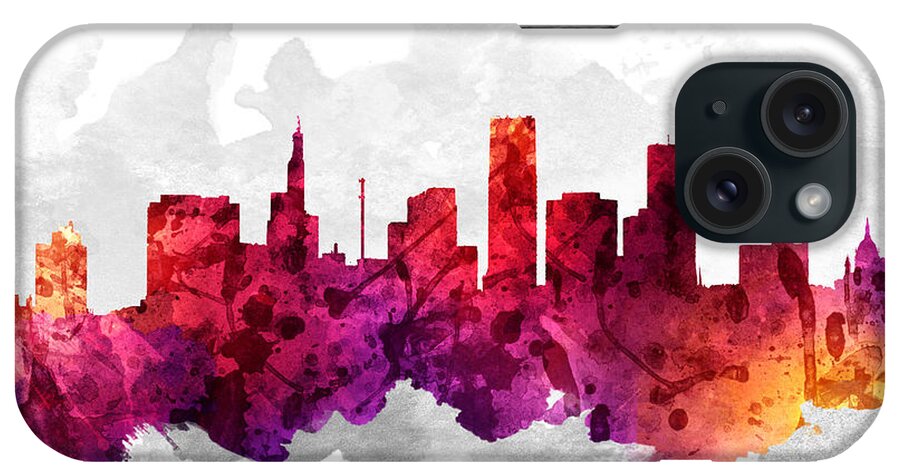 Saint Paul iPhone Case featuring the painting Saint Paul Minnesota Cityscape 14 by Aged Pixel