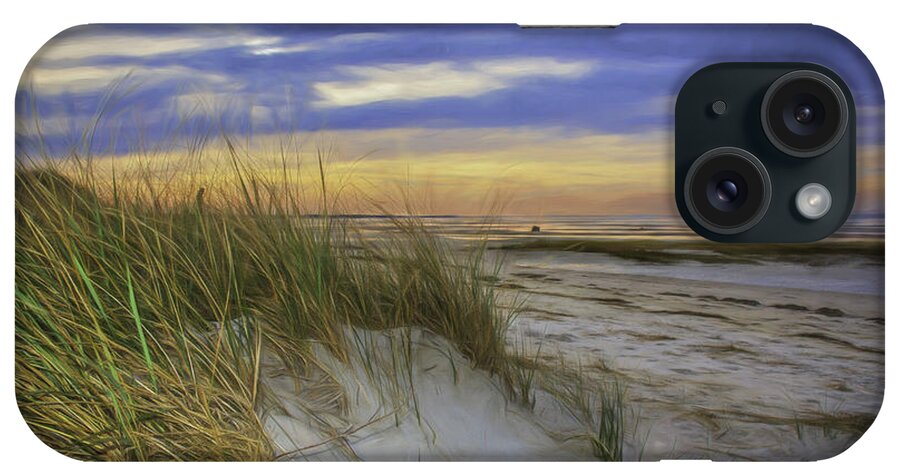 Coastal Scene iPhone Case featuring the photograph Sunset Beach Dunes by Mary Clough