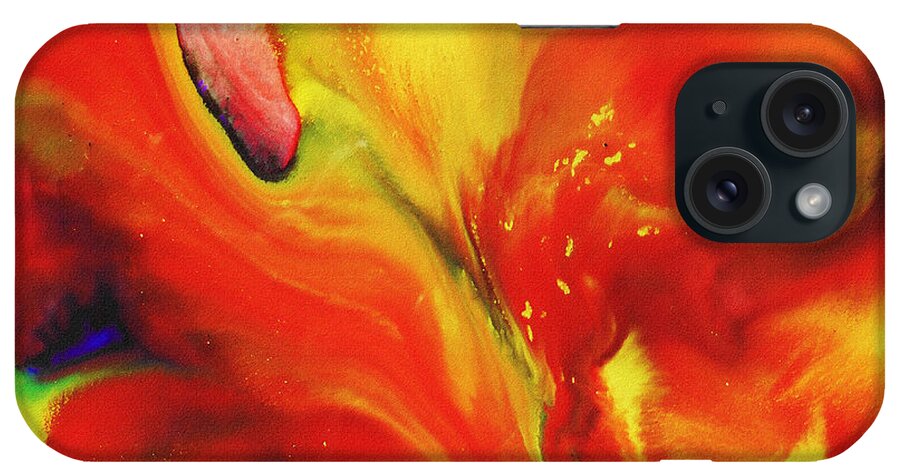 Original iPhone Case featuring the painting Vivid Abstract Vibrant Sensation II by Irina Sztukowski
