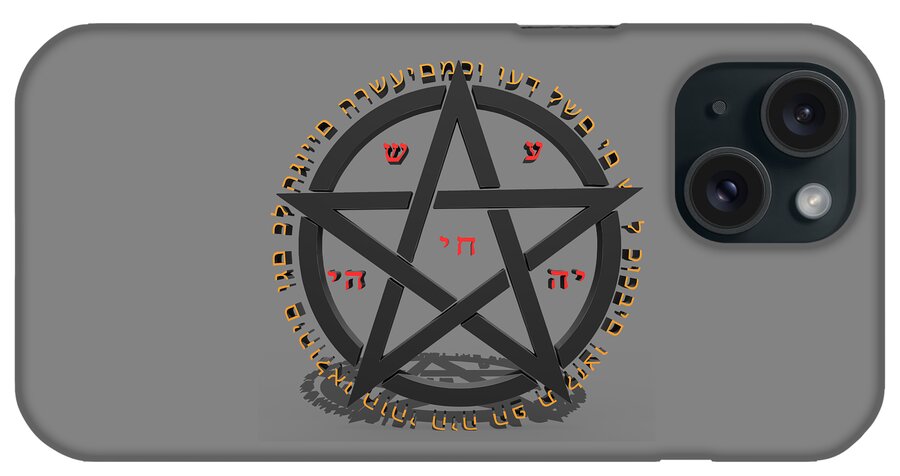 Witchcraft iPhone Case featuring the digital art Witchcraft Concept With Hebrew Text by Ilan Rosen
