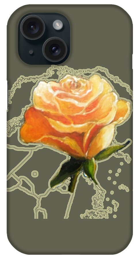  iPhone Case featuring the painting Yellow Roses by Vesna Martinjak