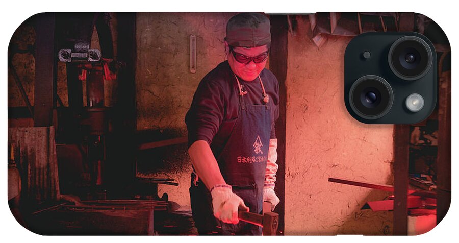 Blacksmith iPhone Case featuring the photograph 4th Generation Blacksmith, Miki City Japan #3 by Perry Rodriguez