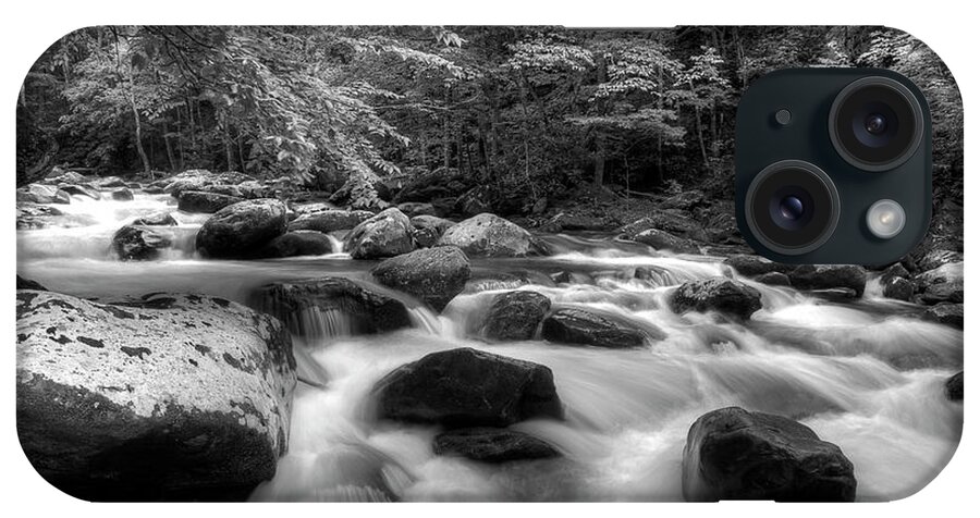 Monochrome River Scene iPhone Case featuring the photograph A Black And White River #1 by Mike Eingle