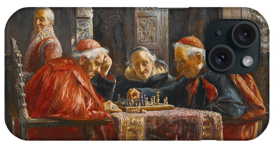 Jose Gallegos iPhone Case featuring the painting A Game of Chess #2 by Jose Gallegos