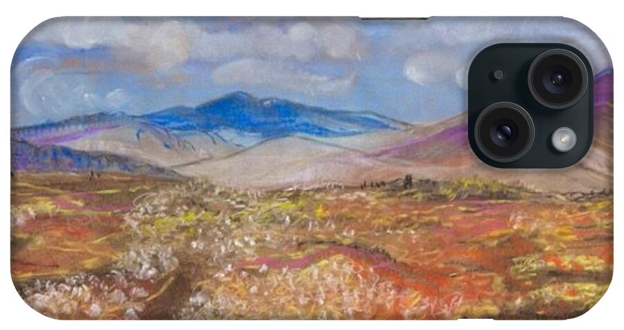 Alaska iPhone Case featuring the pastel Alaskan Meadow by Betsy Carlson Cross