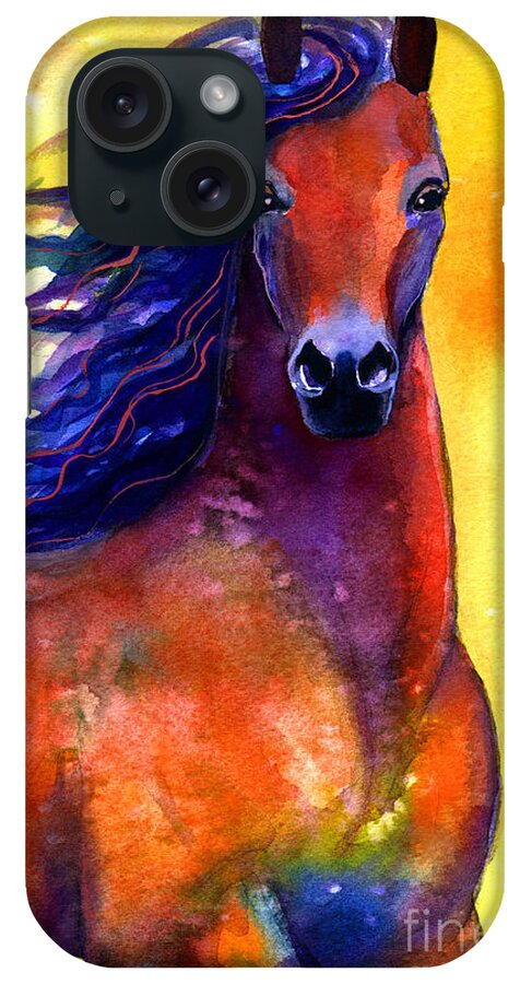 Horse iPhone Case featuring the painting Arabian horse 1 painting #1 by Svetlana Novikova
