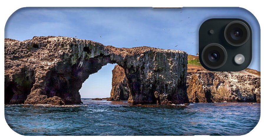 Arch Rock iPhone Case featuring the photograph Arch Rock and Lighthouse #1 by Endre Balogh