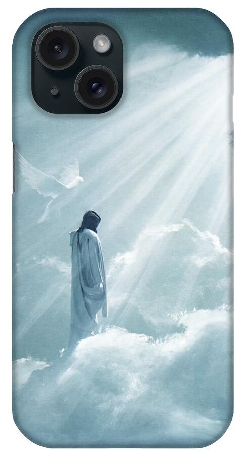 Jesus iPhone Case featuring the painting Ascension #1 by Danny Hahlbohm
