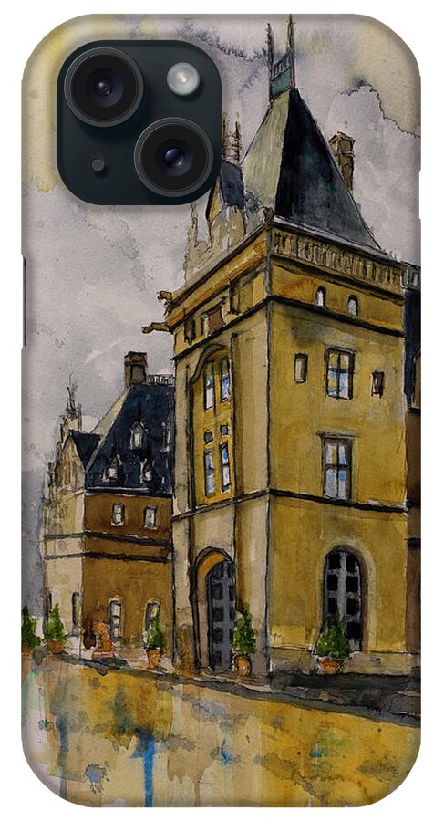 Asheville Art iPhone Case featuring the painting Asheville Castle in the Mountains #1 by Gray Artus