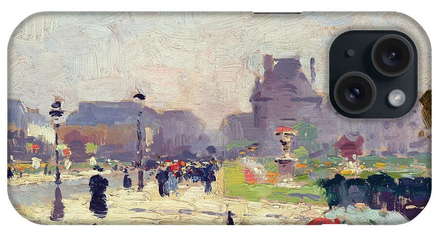 Avenue Paul Deroulede iPhone Case featuring the painting Avenue Paul Deroulede by Jules Ernest Renoux