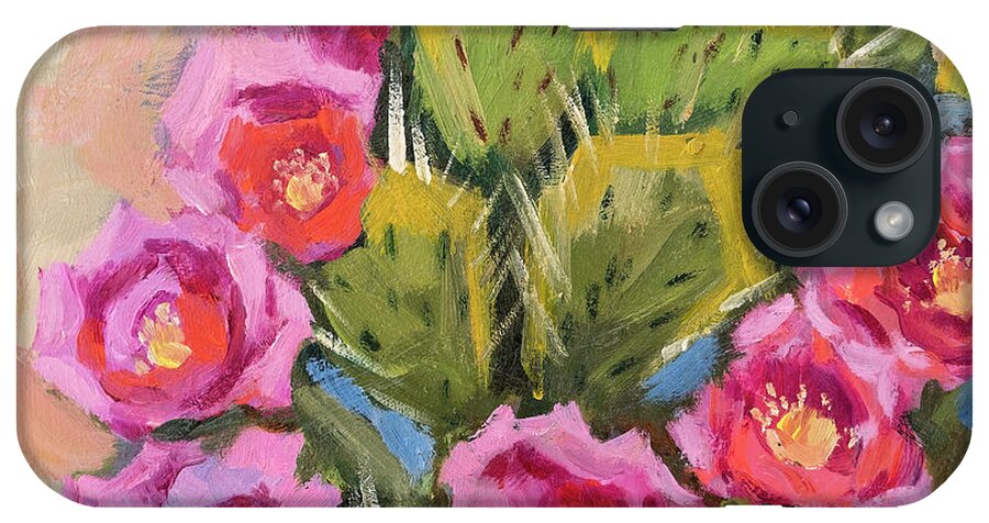 Cactus iPhone Case featuring the painting Beavertail Cactus #1 by Diane McClary