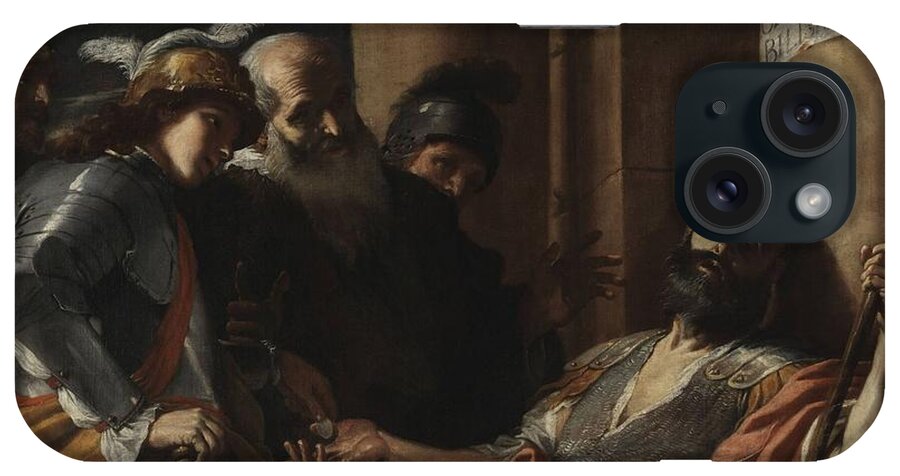 Belisarius Receiving Alms iPhone Case featuring the painting Belisarius Receiving Alms #1 by Mattia Preti