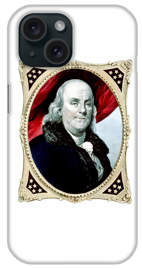 Benjamin Franklin iPhone Case featuring the painting Ben Franklin - Two by War Is Hell Store