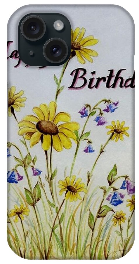 Card iPhone Case featuring the painting Birthday card #1 by Jimmy Smith