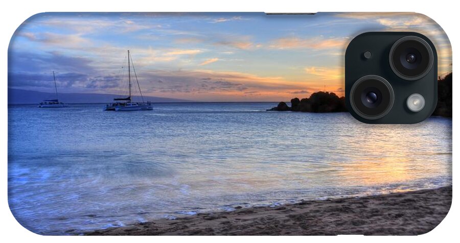 Ka'anapali Beach iPhone Case featuring the photograph Black Rock Sunset #1 by Kelly Wade