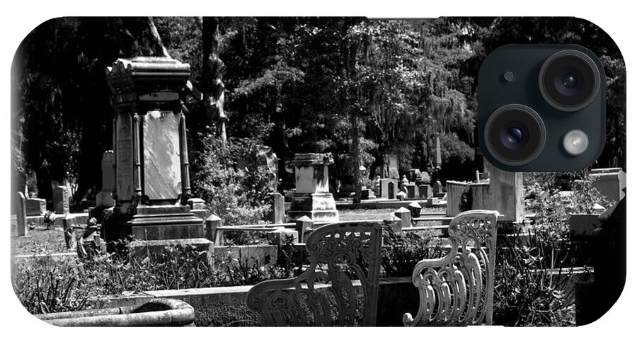 Bonaventure Cemetery iPhone Case featuring the photograph Bonaventure Cemetery BW #3 by Jacqueline M Lewis