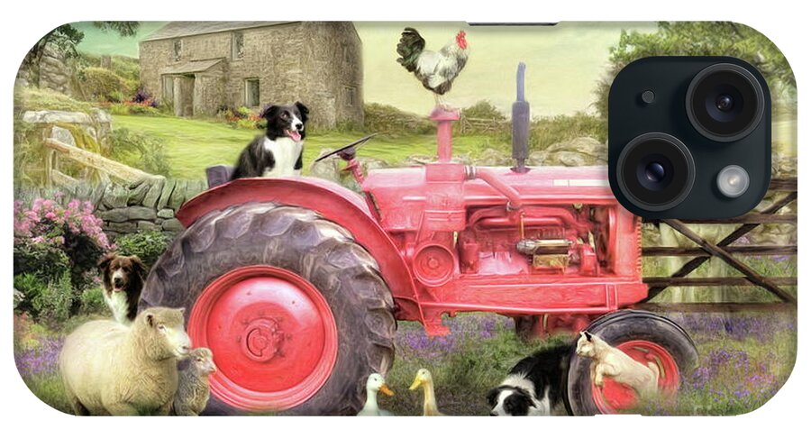 Border Collie iPhone Case featuring the digital art The Farmyard by Trudi Simmonds