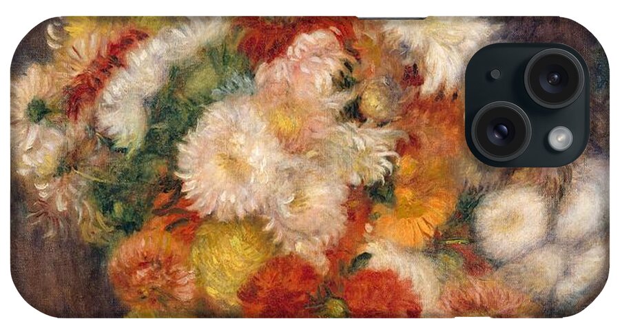 Bouquet Of Chrysanthemums iPhone Case featuring the painting Bouquet of Chrysanthemums #1 by Celestial Images