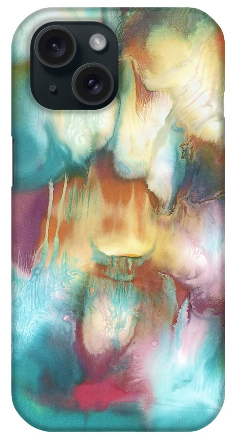  iPhone Case featuring the painting Budgie Khan in the Aurora #1 by Sperry Andrews