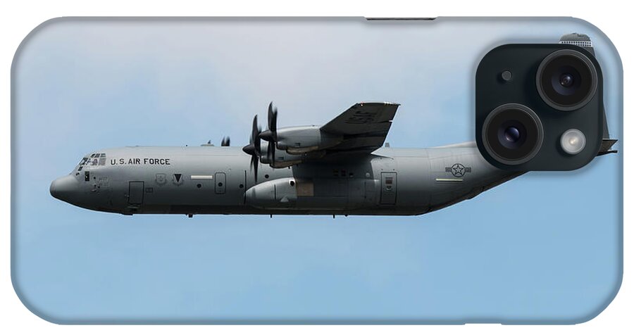 C130 iPhone Case featuring the digital art C-130E Hercules #1 by Airpower Art