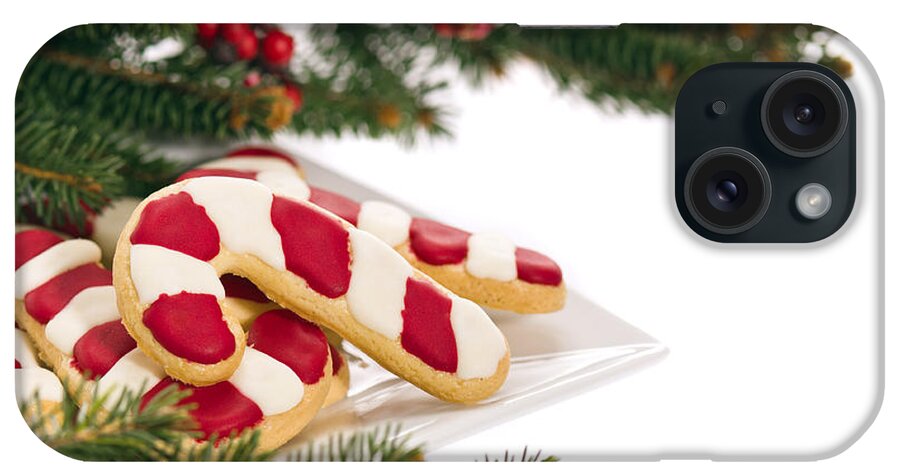Icing Sugar iPhone Case featuring the photograph Christmas Cookies Decorated With Real Tree Branches #1 by U Schade