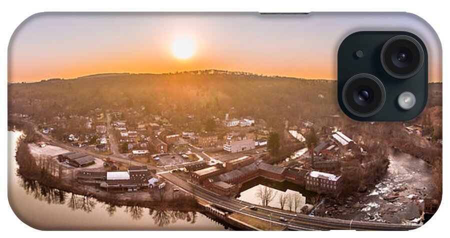 Collinsville iPhone Case featuring the photograph Colinsville, Connecticut Sunrise Panorama #1 by Mike Gearin