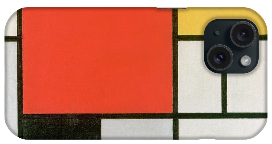De Stijl iPhone Case featuring the painting Composition in red, yellow, blue and black #1 by Piet Mondrian