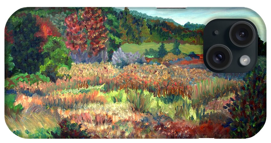 Meadow iPhone Case featuring the painting Debbi's Meadow, Brattleboro, Vermont #1 by Pamela Parsons