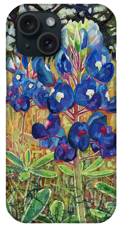 Bluebonnet iPhone Case featuring the painting Early Bloomers #2 by Hailey E Herrera