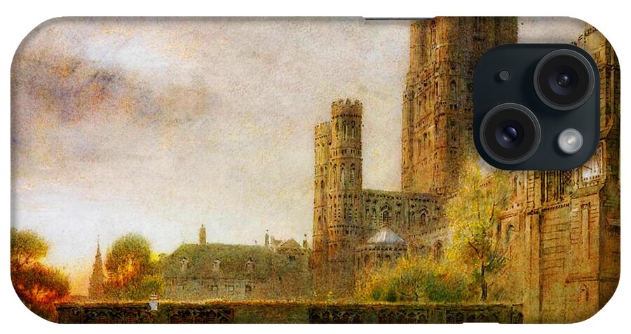Albert Goodwin iPhone Case featuring the painting Ely Cathedral #1 by Celestial Images