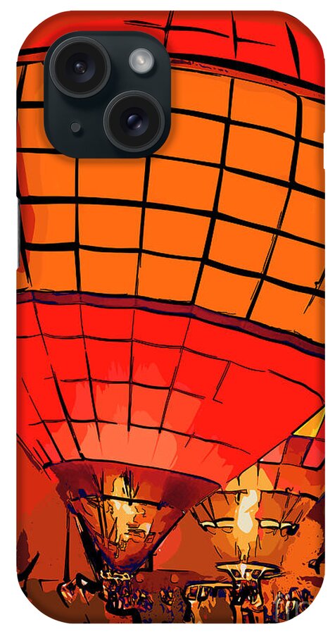Hot-air-balloons iPhone Case featuring the digital art Evening Glow Red And Yellow In Abstract #2 by Kirt Tisdale