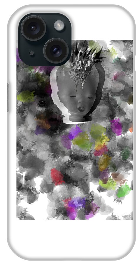Ok iPhone Case featuring the digital art Exploding Head #1 by Michal Boubin