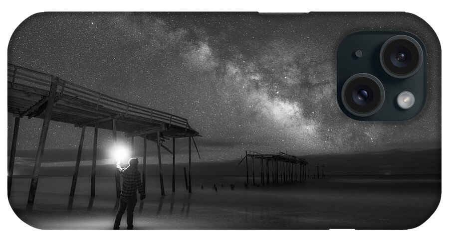 Frisco Pier iPhone Case featuring the photograph Exploring Frisco Pier at Night #1 by Michael Ver Sprill