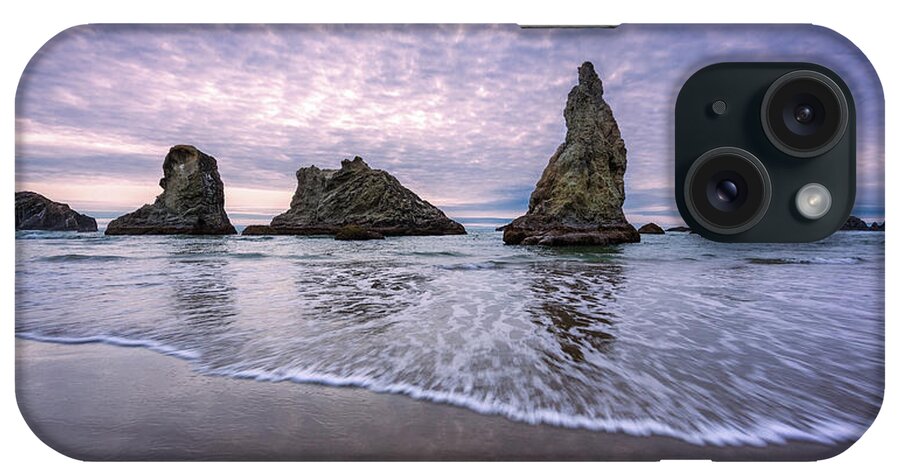 Face Rock Beach iPhone Case featuring the photograph Face Rock Beach Sunset #1 by Rick Strobaugh