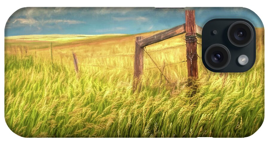 Grass iPhone Case featuring the photograph Fence Corner on the South Dakota Prairie #1 by Randall Nyhof