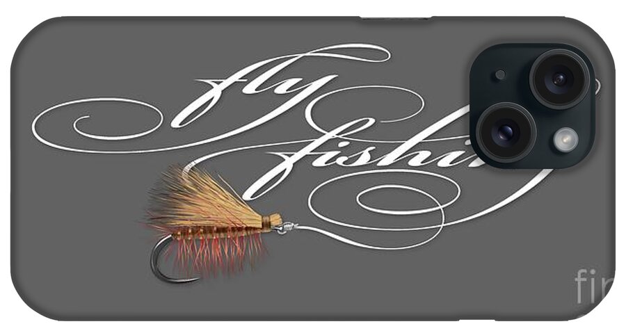 Flyfishing iPhone Case featuring the painting Fly Fishing Elk Hair Caddis #1 by Robert Corsetti